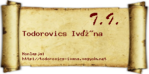 Todorovics Ivána névjegykártya